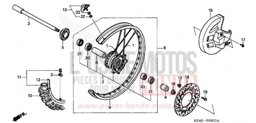 FRONT WHEEL CR125R1 de 2001
